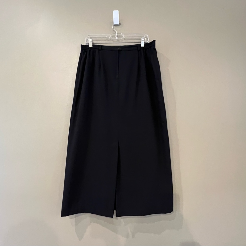 Vintage Sag Harbor Maxi Skirt‎ Stretch Waist Sz 14 Black Lined Belt Loops